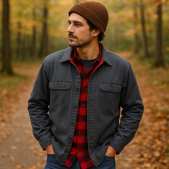 L.L. Bean Men’s Traditional Fit Flannel-Lined Shirt Jacket M-Reg - Picture 1 of 10